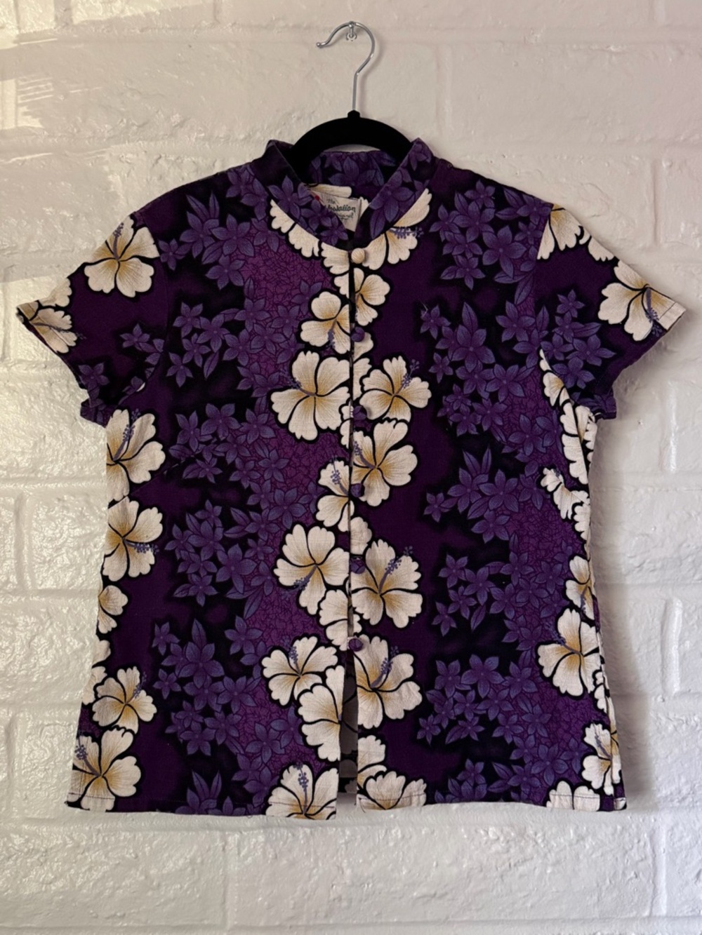Hilo Hattie Purple Floral Button-Up Women’s Top